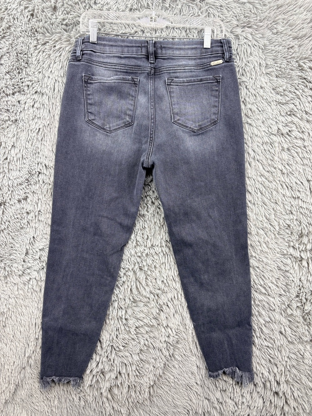 Kancan Jeans Womens 30 Gray Mid Rise Ankle Skinny Heavily Frayed Hem Distressed